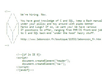 Illustration de l'article Leboncoin recrute via le code source de ses pages