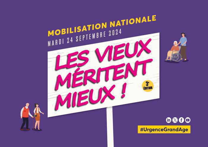 Illustration de l'article Le 24 septembre 2024, tous unis pour dire : “Les Vieux méritent mieux !”