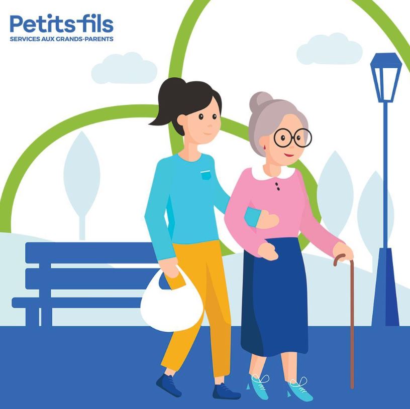 illustration Aide à domicile auprès des personnes âgées