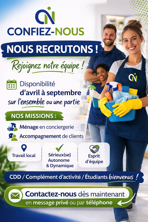 illustration Agent de ménage / aide à domicile / conciergerie (H/F) – CDD saisonnier – Job étudiant