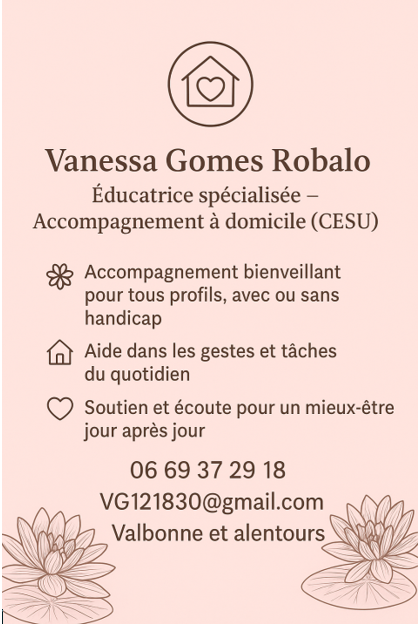 illustration assistante de vie , accompagnatrice, educatrice spécialisée