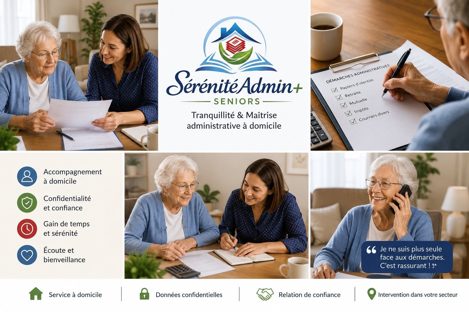 illustration Aide Administrative à Domicile pour Seniors