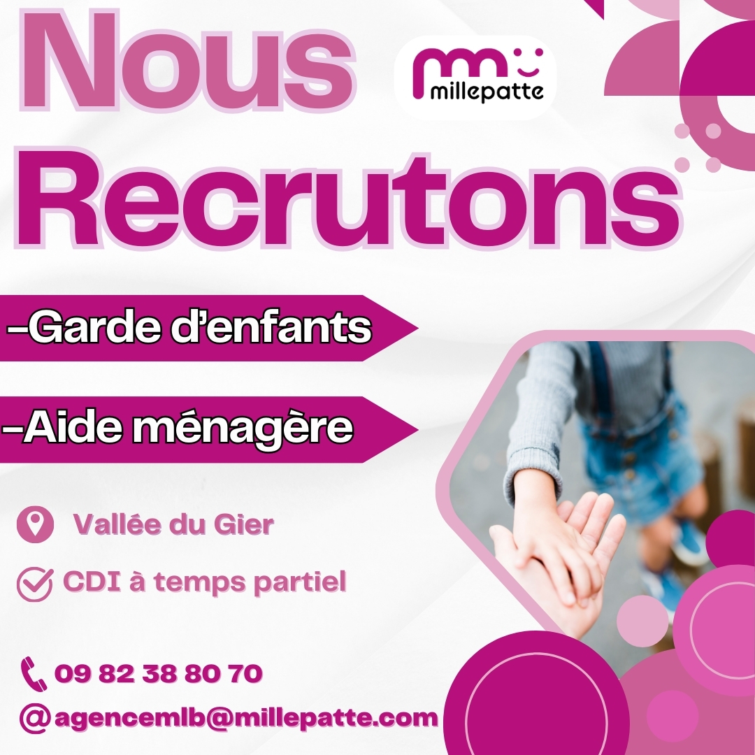 Recrutement Secteur Vallée du Gier, Cdi à temps partiel