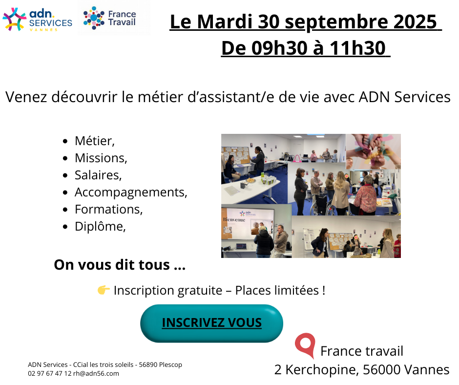 Venez découvrir le métier d'assistant/e de vie