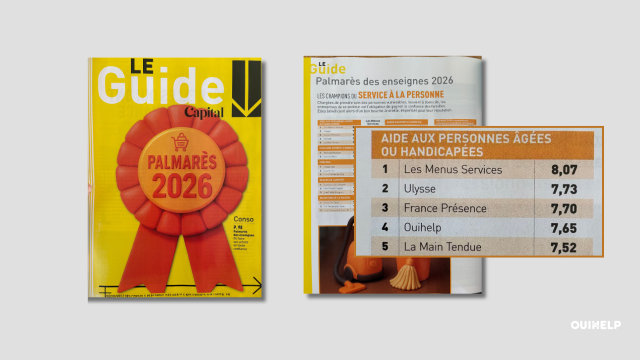 Ouihelp élu l’un des meilleurs services à domicile de l'année 2026 selon le palmarès Capital