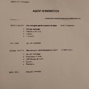 Aide ménagère/ Course/ Repassage